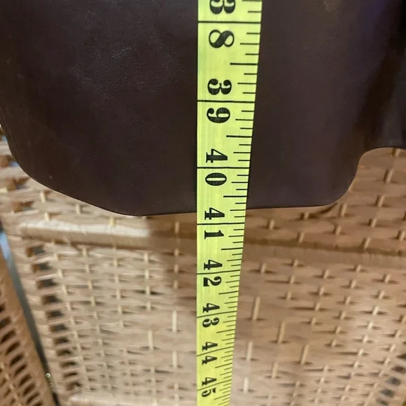 Brown Leather Jacket with Faux Fur Trim - Picture 10 of 11